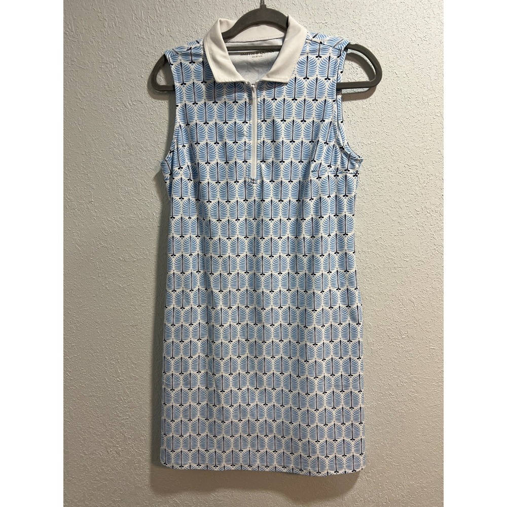 Smith & Quinn Women's Dress Blue White Golf Club Print Sleeveless Size M‎
